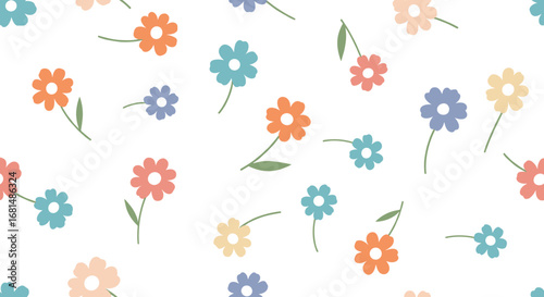 Delightful floral pattern for spring designs and cheerful backgrounds, adding a touch of simple charm
