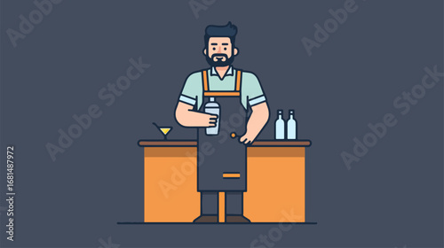 Bartender preparing cocktail at a bar