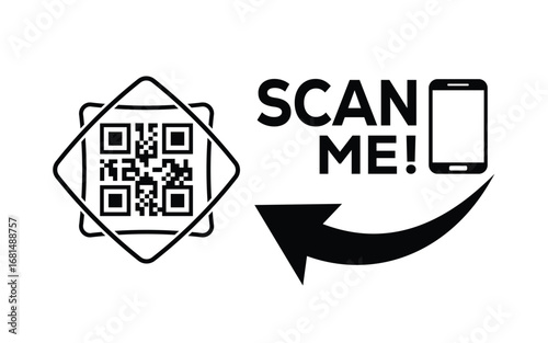 QR code scan icon set. Scan me frame. QR code scan for smartphone. QR code for mobile app, payment and identification. Vector illustration.