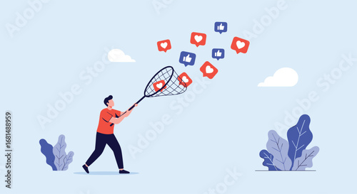 Illustrating the pursuit of digital engagement and online validation through social media likes and likes