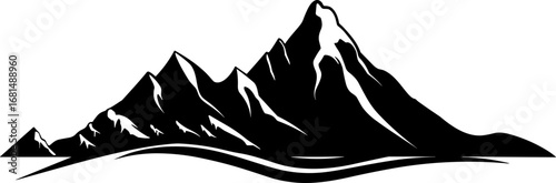 Mountain Landscape Logo - Adventure Hiking Travel Nature Outdoors