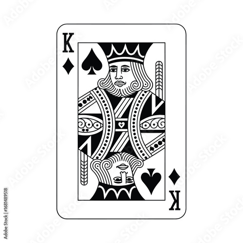 Classic king of spades playing card illustration
