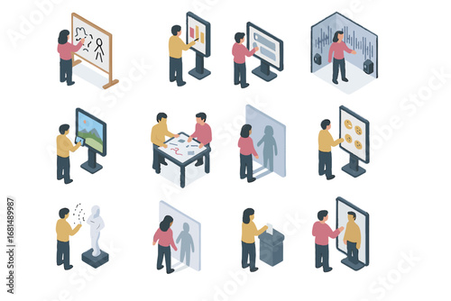 Icons augmented kinetic vector question message interactive board area icon gallery wall