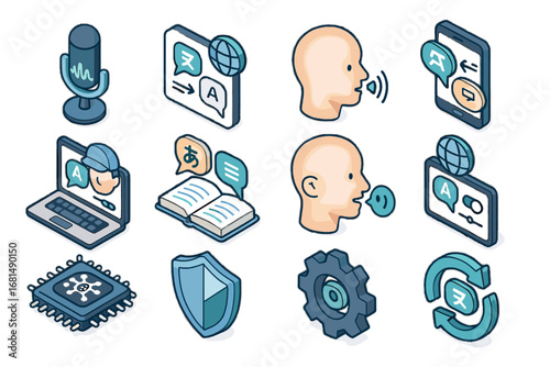 Icon engine vector chip network privacy mode translator shield ai neural translation