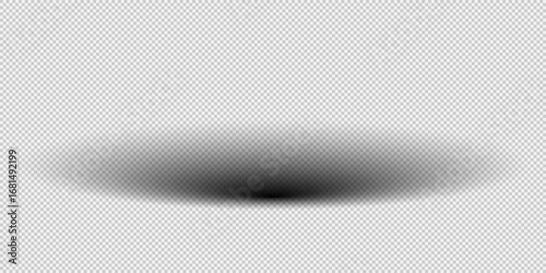 Realistic Floor Drop Shadow – Transparent Oval Cast Shadow Overlay Vector