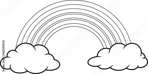 Rainbow coloring page printable free easy kids activity sheet