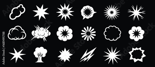 Comic Energy Explosion Vector Set - Cartoon Blast, Fireballs & Impact Flashes for Games & Manga