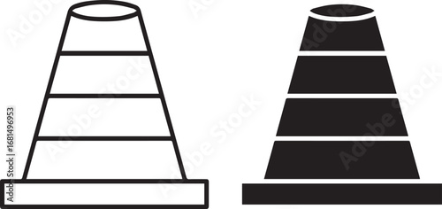 Traffic cones icon minimalist,simple shape,clean vector art,gradient,,line art,digital illustration