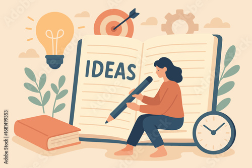 Creative concepts and ideas generation in flat design