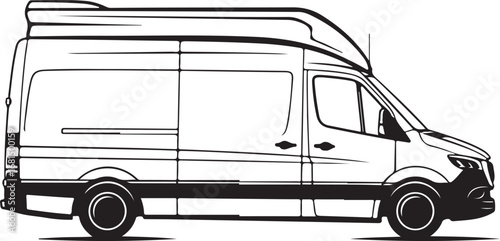 Black Truck Silhouette Vector on White Background Delivery Transport Artwork
