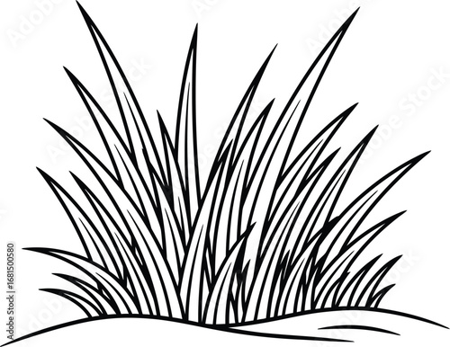 Grass vector illustration drawing nature meadow field outline