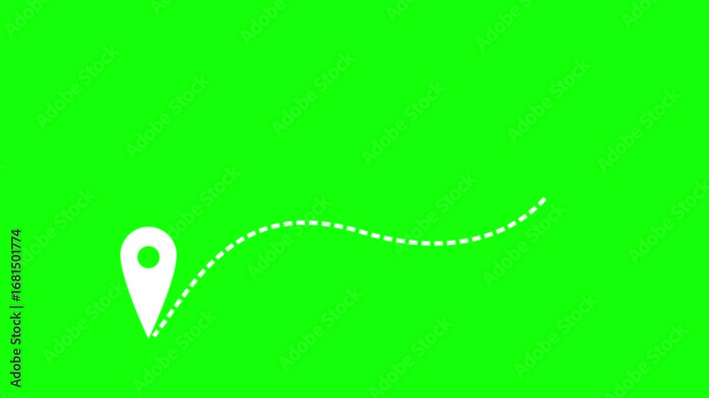 Two pin location icon. Two white location pins animated with ...