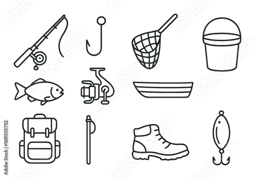 Medieval weaponry and armor icons on dark background