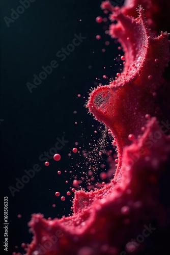 Intriguing slow motion footage of abstract shapes and textures against a deep black backdrop, perfect for cinematic effects or artistic projects , black background, video footage