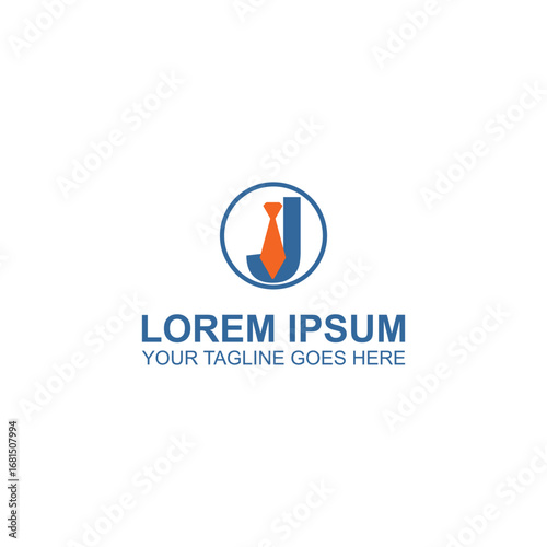 Free Download Letter J Logo with Orange Tie for Business and Corporate Branding - GFXLoad