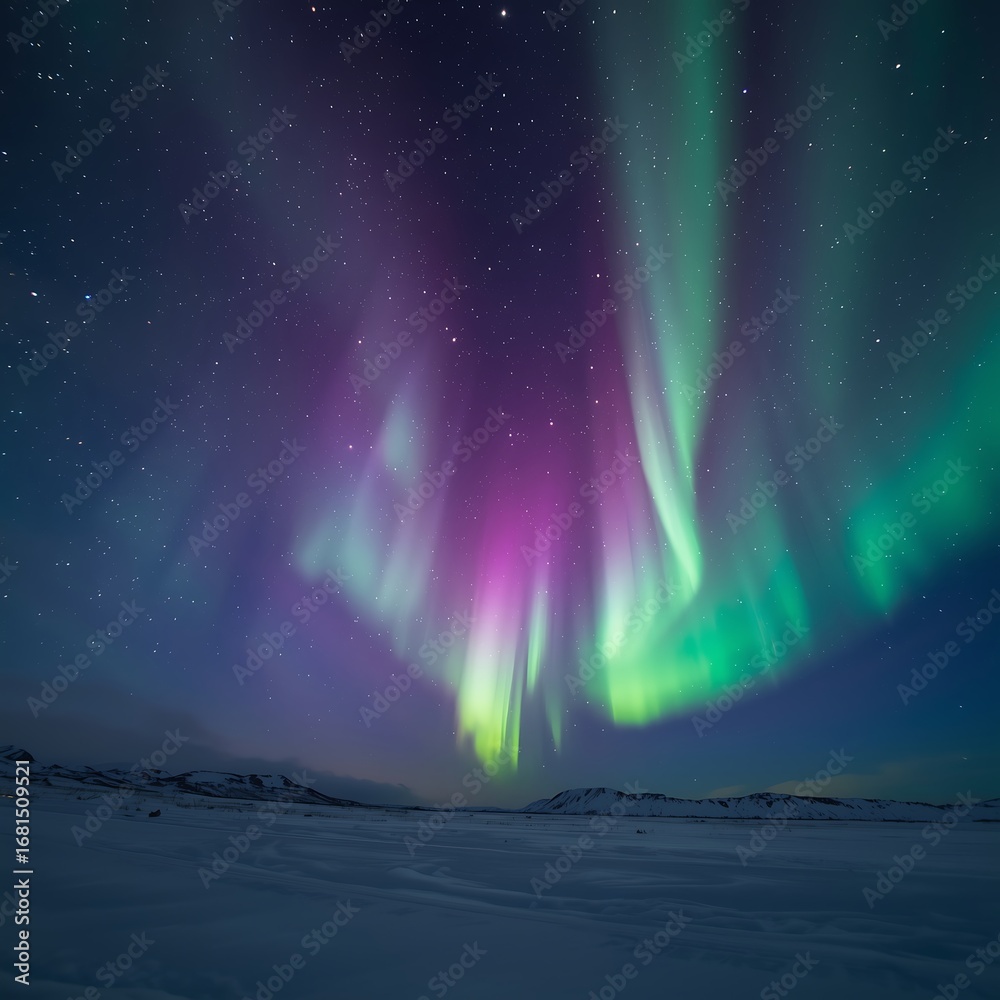 Fototapeta premium Northern Lights and Atmospheric Wonder