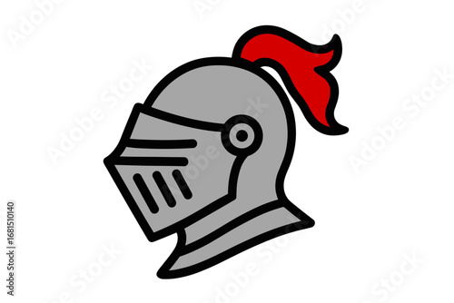 Vector Illustration of Medieval Knight Helmet Icon