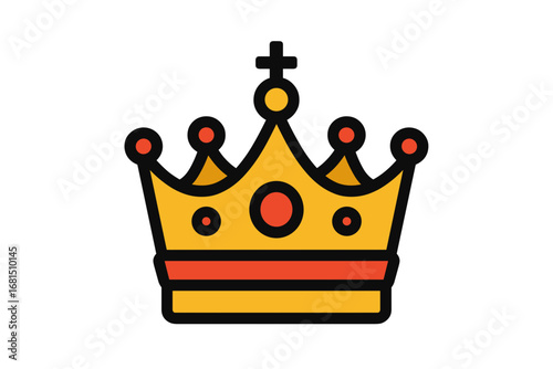 Vector Illustration of Golden Crown Icon