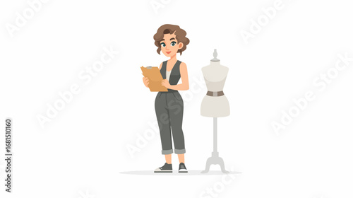 Fashion designer working with mannequin