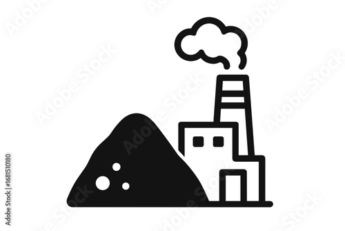 Vector Illustration of Coal Power Plant Icon