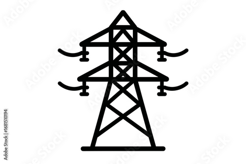 Vector Illustration of Power Grid Tower Icon