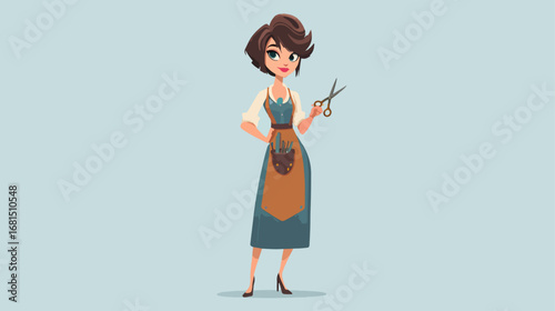 Female character in professional dress and apron
