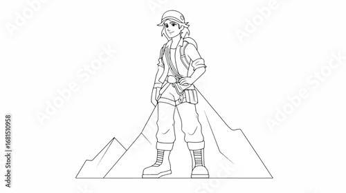Female mountaineer in outdoor setting