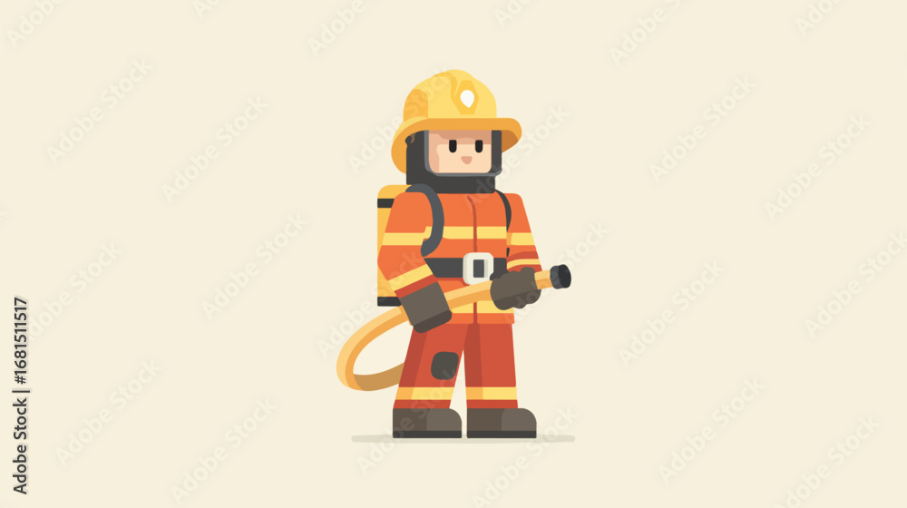 Fototapeta premium Firefighter in protective uniform