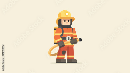 Firefighter in protective uniform