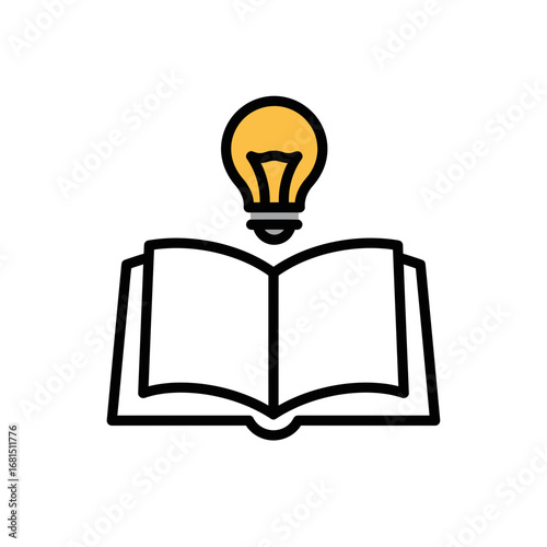 Illumination of Knowledge: An open book, coupled with a glowing light bulb, symbolizes the spark of insight and the expansion of ideas, set against a crisp, uncluttered backdrop.
