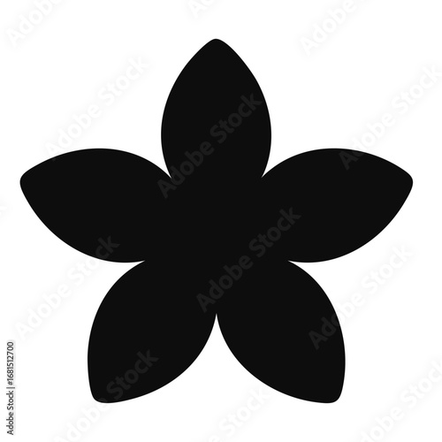 Black five petal flower silhouette five petals simple