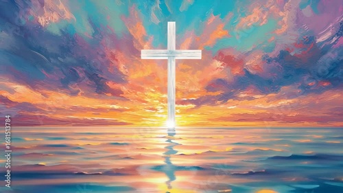 Cross Over Water at Sunset