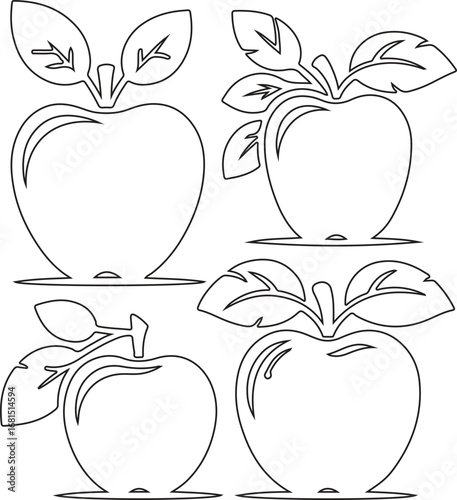 Vector illustration of an apple with a leaf, a fresh, healthy, and natural fruit icon for a delicious and organic diet