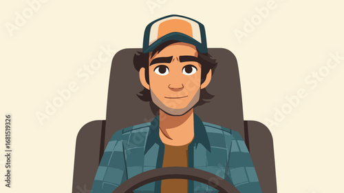 Man driving in a vehicle