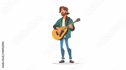 Man playing stringed instrument illustration