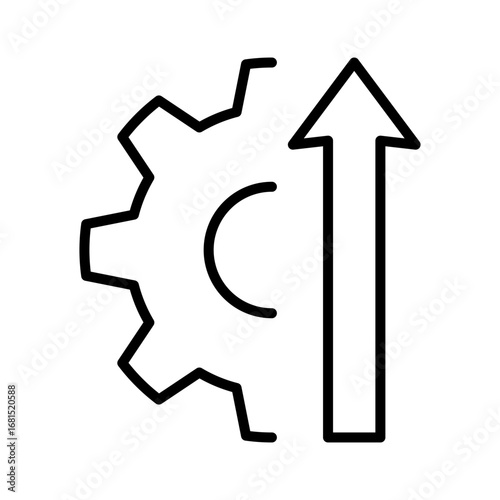 Gear and up arrow icon