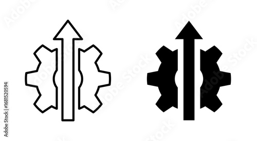 Gear and up arrow icon