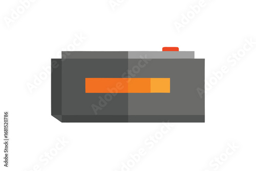 Low resolution pixelated representation of a generic car battery for starting vehicle
