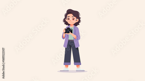 Person holding camera illustration