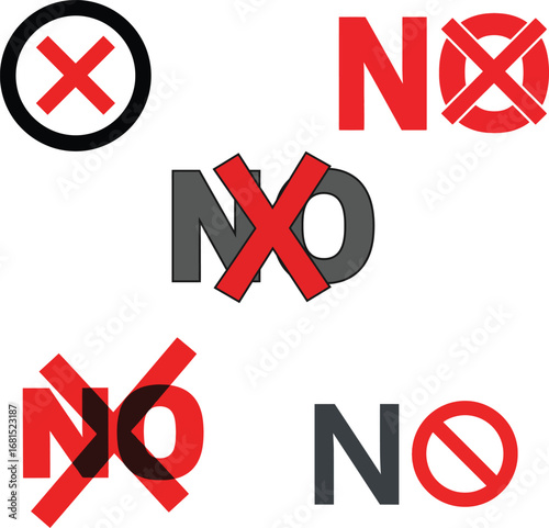 No Signs Rejection Refusal Opposition Visuals Negative Concepts Cross Marks Denied Symbolism for