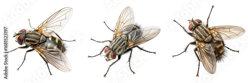 Set of Insect Fly Wiesenknopf isolated on a transparent background