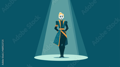 Person standing under spotlight illustration