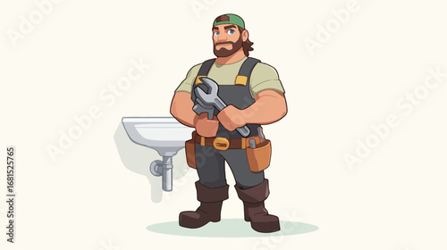 Plumber cartoon character illustration