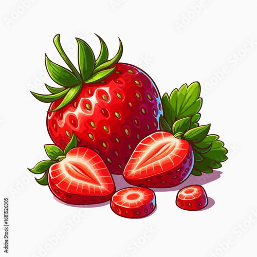 vector illustration of strawberry fruit