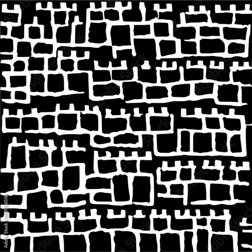 Seamless black and white brick wall pattern texture background for digital paper and surface designs exactly one hundred