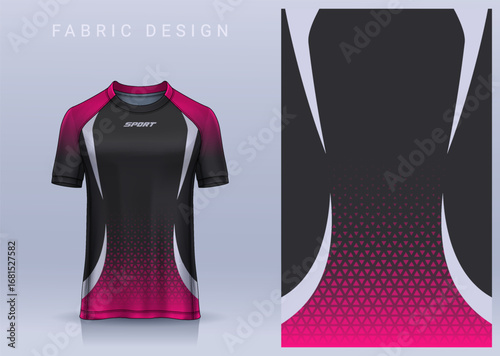 Fabric textile design for Sport t-shirt, Soccer jersey mockup for football club. uniform front view.	