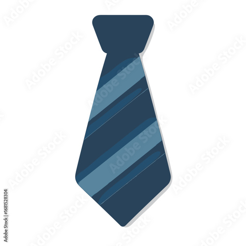 Elegant blue tie with striped pattern on gradient background for business themes