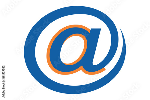 Blue and Orange At Symbol Illustration for Email and Communication Purposes