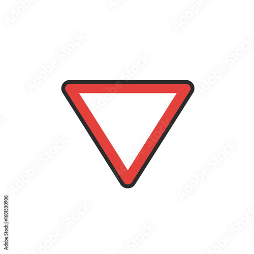Free Download Yield Road Sign: A clear and concise illustration of a yield road sign, conveying essential information to drivers about right-of-way regulations. - GFXLoad