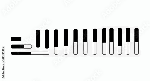 Progress bars visually representing data loading, completion, or performance metrics on a clean white background.